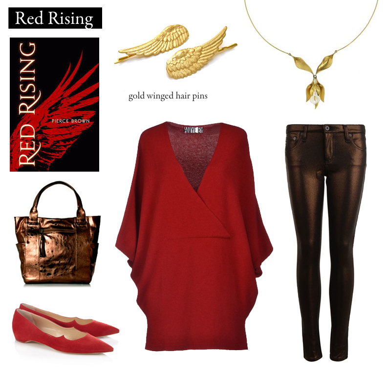 Outfit inspired by Pierce Brown’s Red Rising.
“There is a flower that grows on Mars. It is red and harsh and fit for our soil.”
Rust Red Sweater | Available at Yoox
Bronze Leggings | Available at Flannels
Red Leather Zoya Flats | Available on...