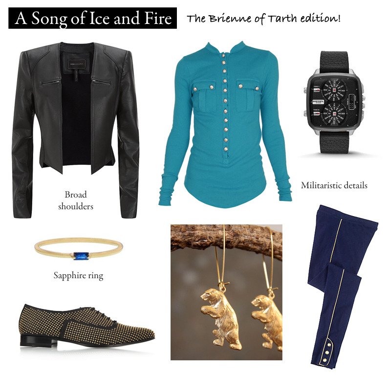 Outfit inspired by Brienne of Tarth from George R. R. Martin’s Song of Ice and Fire series.
“Renly thought she was absurd. A woman dressed in man’s mail, pretending to be a knight. If he’d ever seen her in pink satin and Myrish lace, he would not...